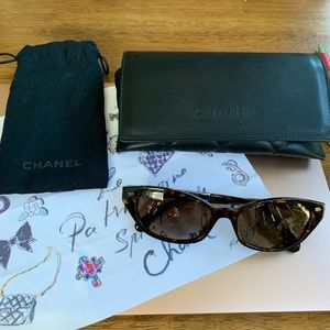 Chanel cat eye sunglasses new brown polarized movie star Beverly Hills